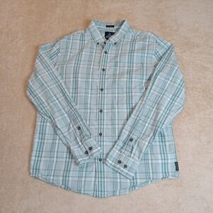 Prana Long sleeve Button Down Slim Fit Shirt Green‎ Size Medium